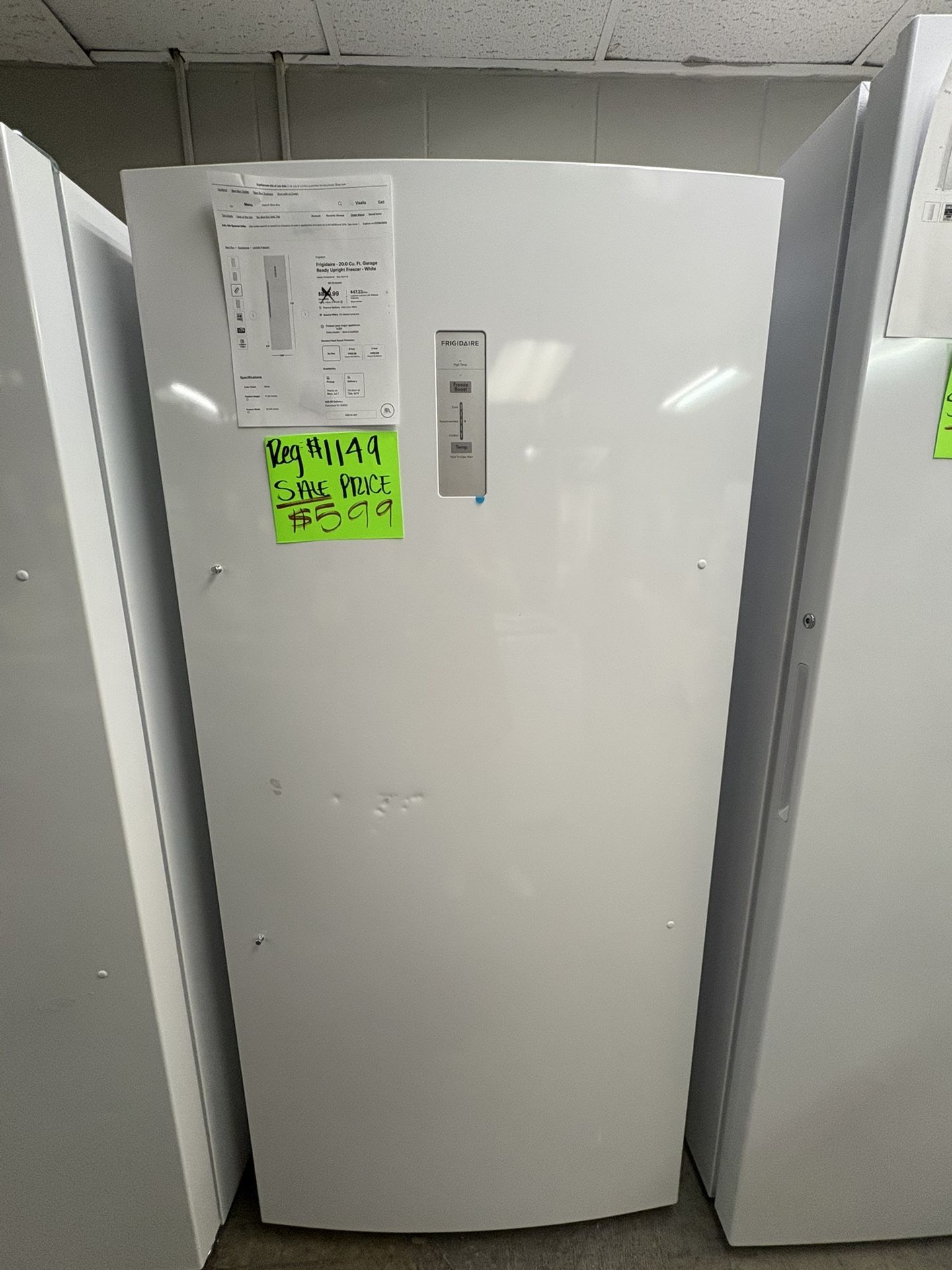 Stand Up Freezer Frigidaire On Sale