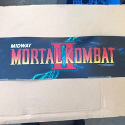 Midway Mortal Kombat 2 Arcade Video Game Marquee 