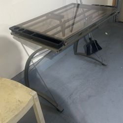 Adjustable Glass Drafting Table – Must Pick Up ASAP