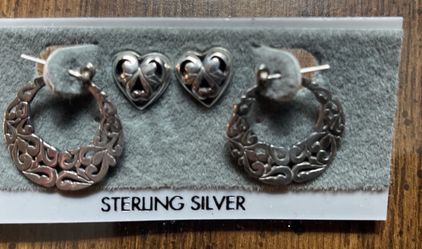 Sterling Silver Earrings 2 Sets