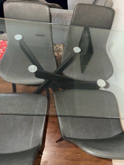Table with chairs and stools