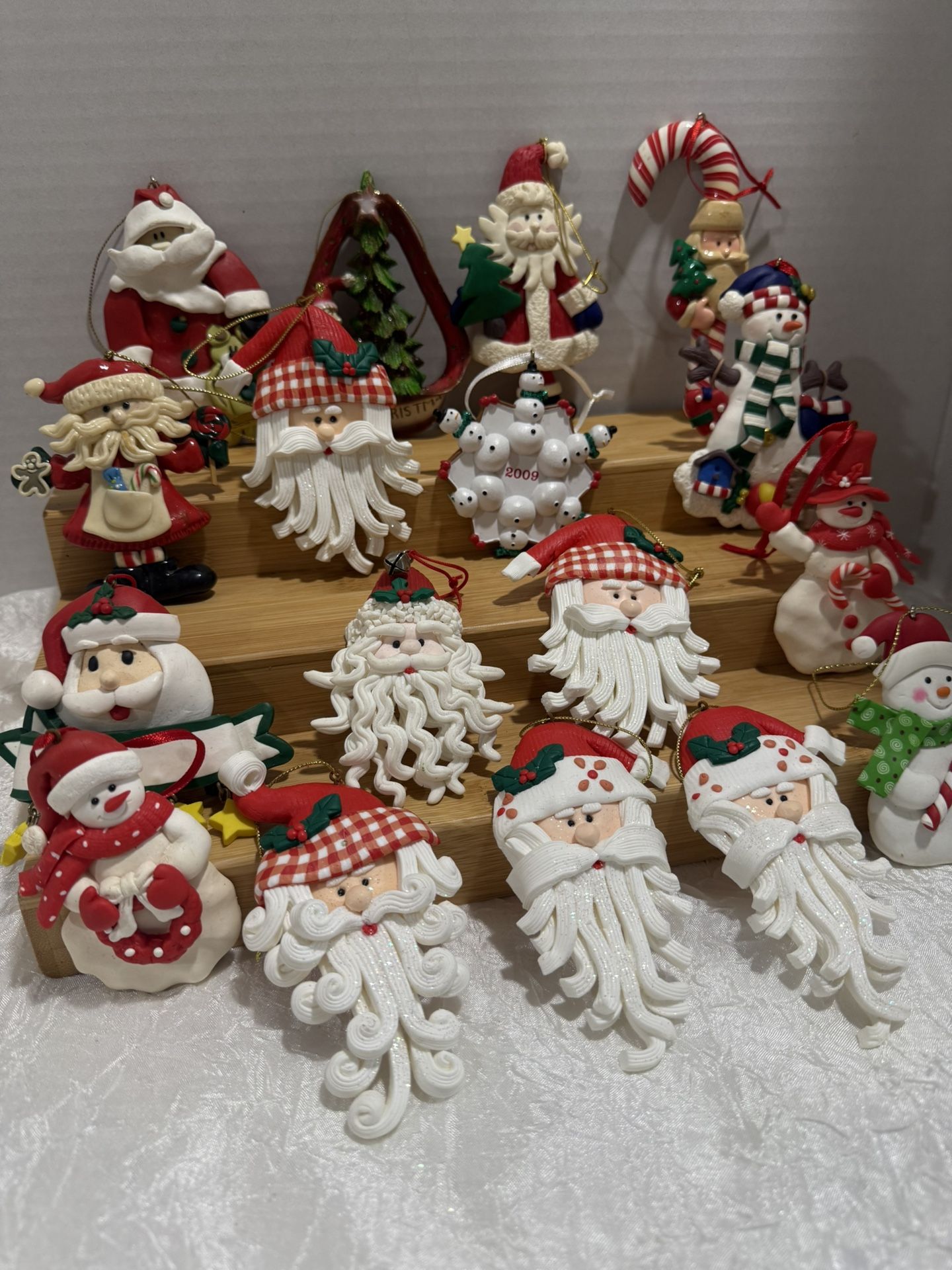 Christmas ornaments Santa clubs and snowman size 3” & 4” tall $2.00 each