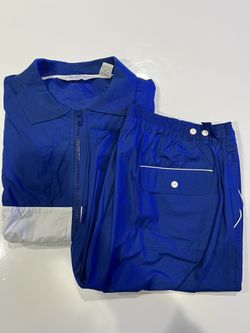 Vintage Christian Dior Monsieur  Bomber Track Set Short Sleeve Navy Blue Size XL