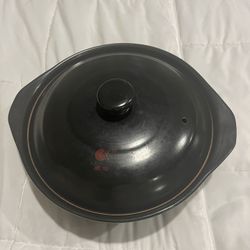 Black Ceramic Pot approx 10”