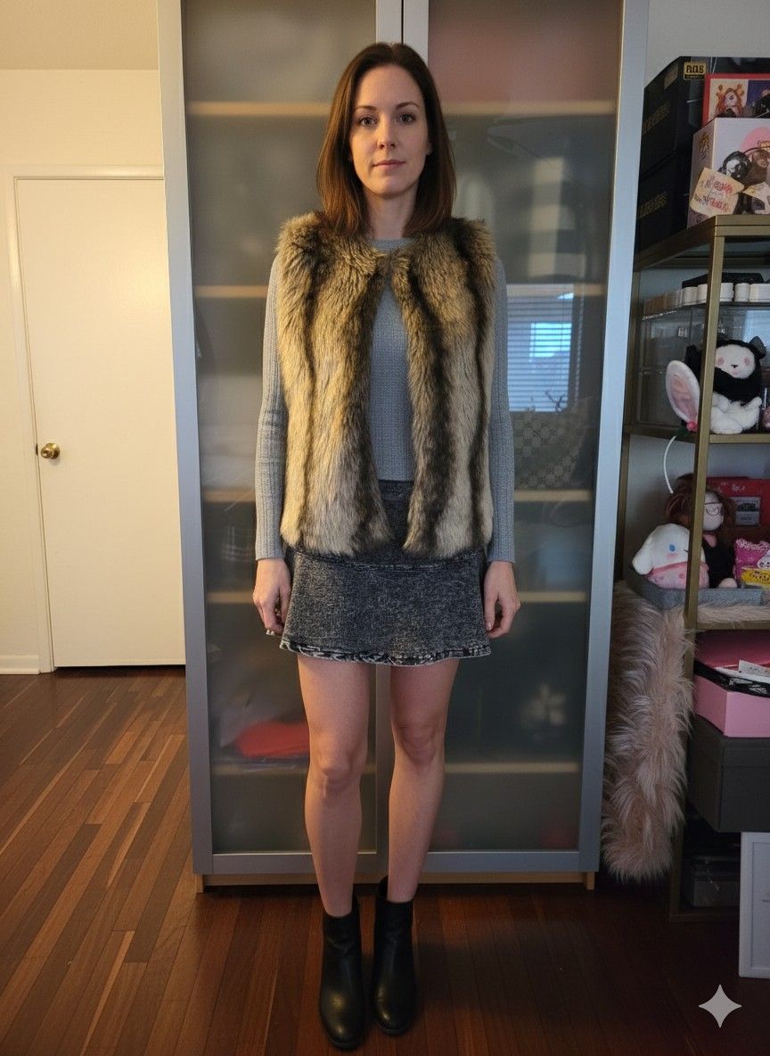 GLAMSIA Faux Fur Vest for Men Or Women Waterproof & Abrasion-resistant