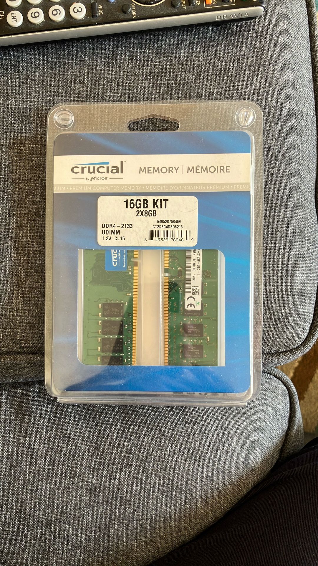 16gb PC4 - 2-8gb DDR4 2133 Desktop Ram