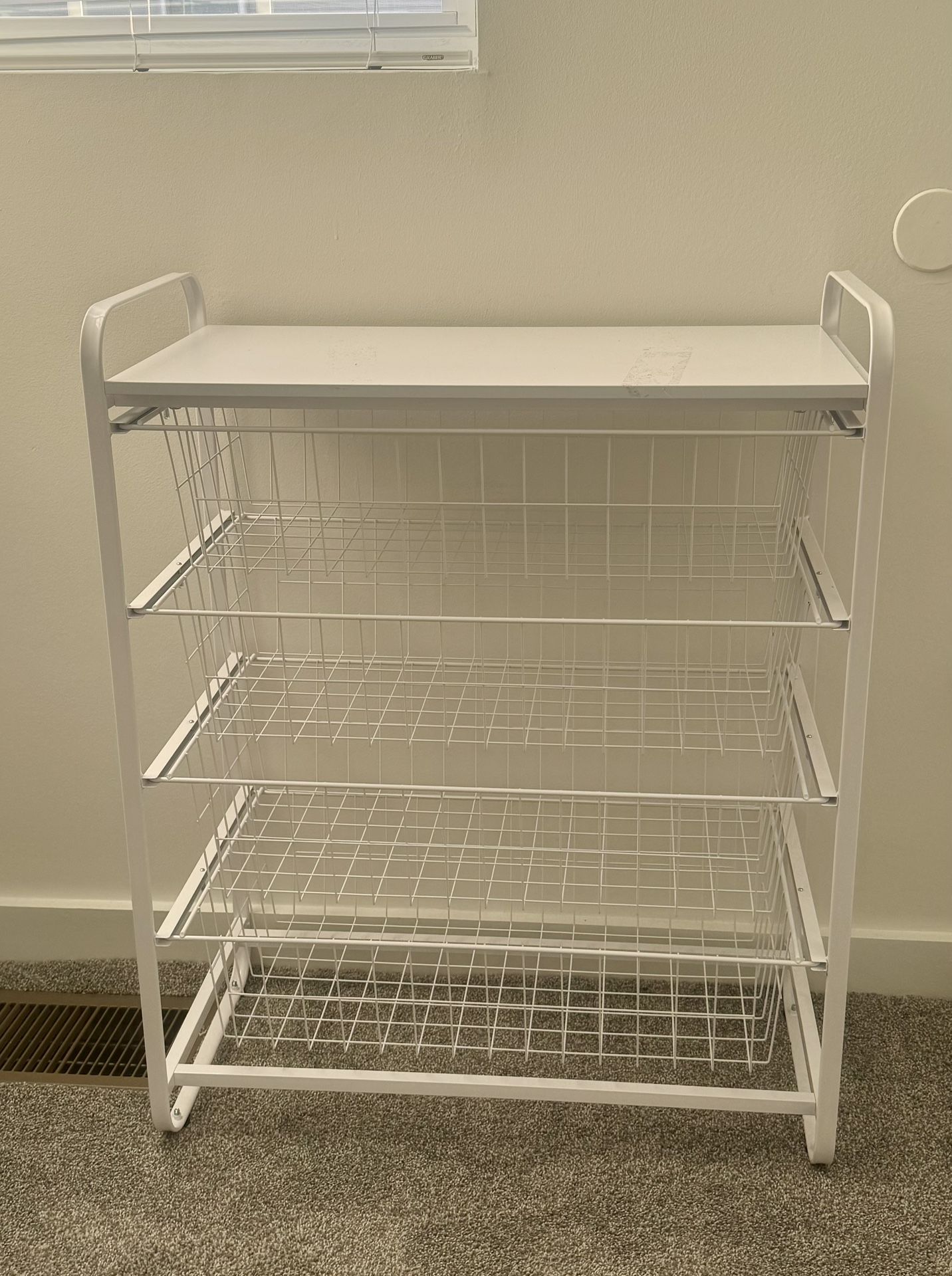 Narrow White Storage Shelving Unit (2 Available)
