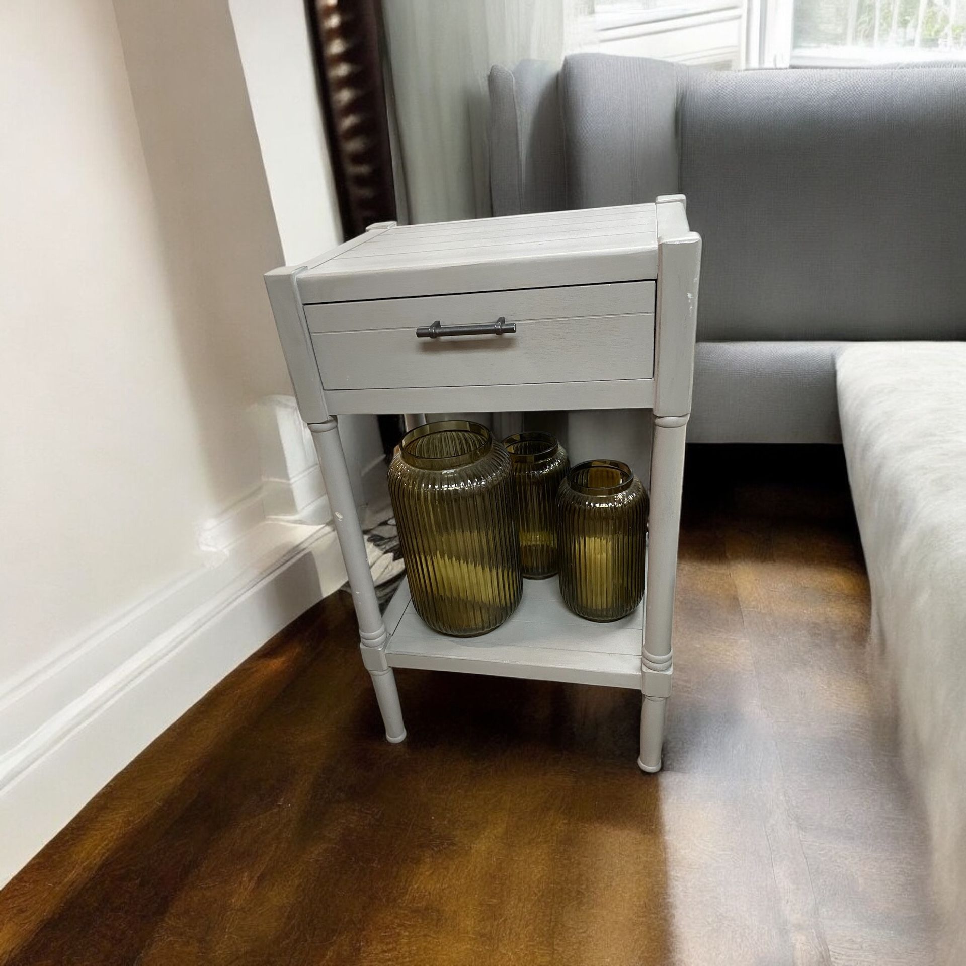 Grey End Table w/ Drawer