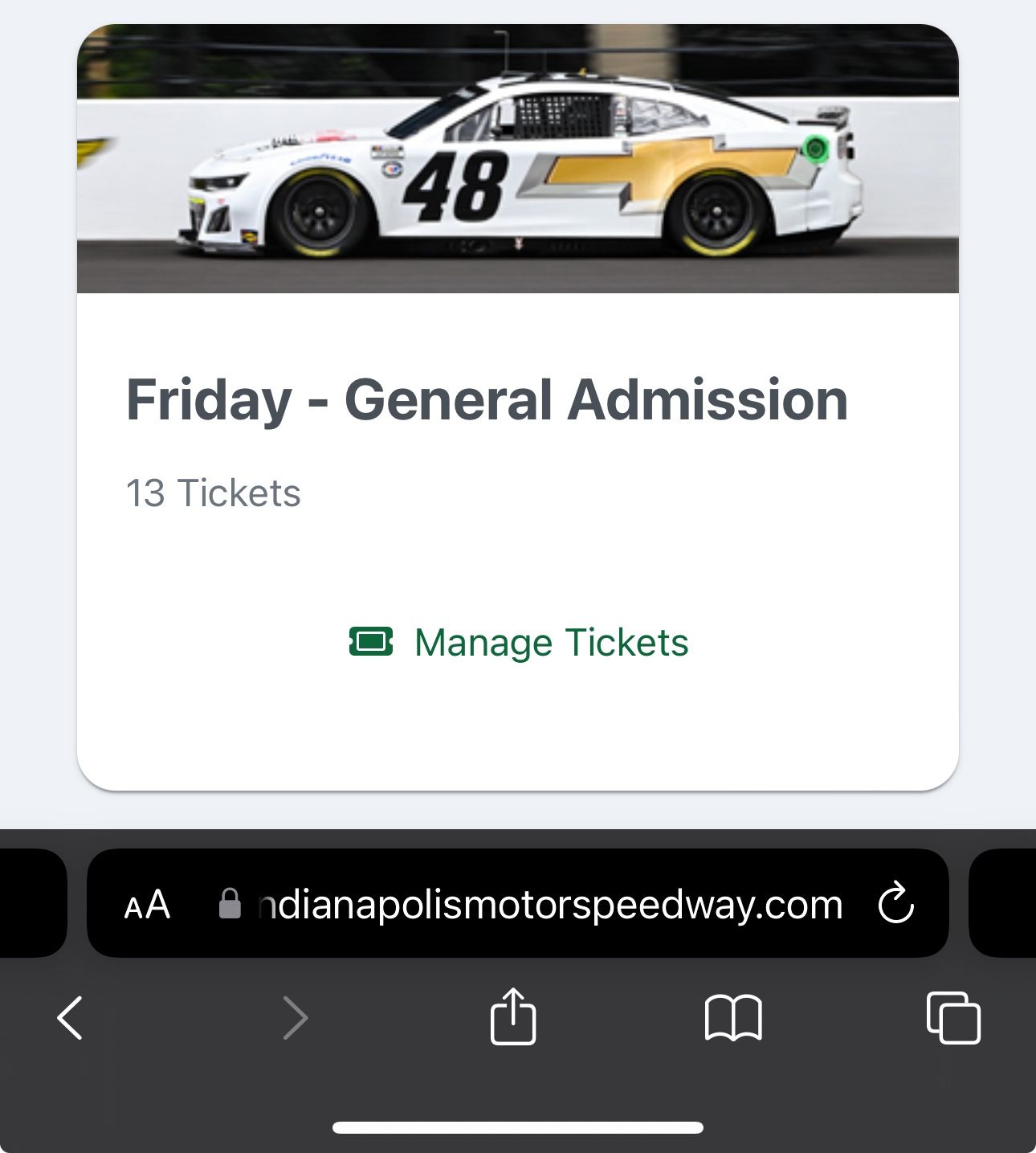 NASCAR practice At Brickyard Tickets