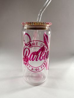Barbie 16 Oz Glass Cup