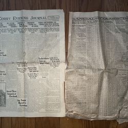 Old Assorted Newspaper Pages Forty Evening Journal