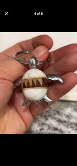 Turtle natural stone key chain charm (bought in Hawaii)