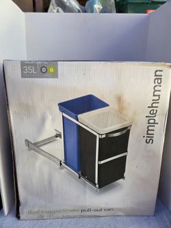 Simple Human Dual Compartment Pull Out Trash Can Bin (Price Is Firm)