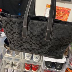 Women’s Coach Black Canvas Bag