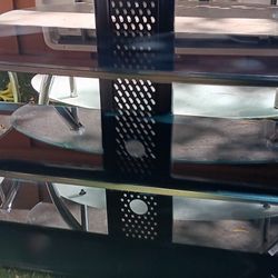 Black Tv Glass Stand With 3 Shelves