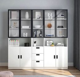 Hokku Designs Kahl 79″ Display Cabinet & Bookcase – Retail $4,199 – Delivery Available