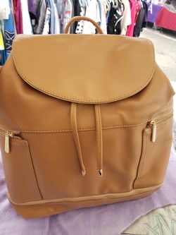Brown Vegan Compartment Diaper Bag /purse 