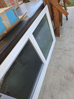 White Vinyl Double Pane Window with Screen