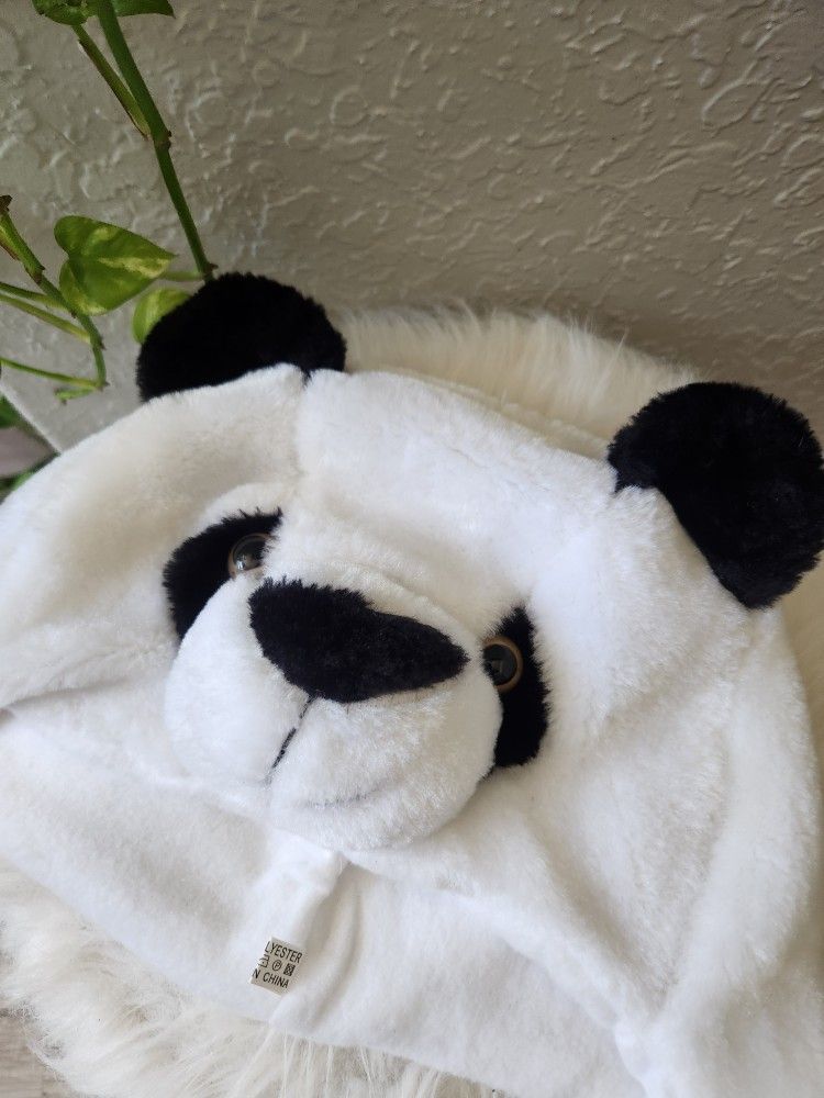 Stuffed Panda Bear Winter Hat Hoodie