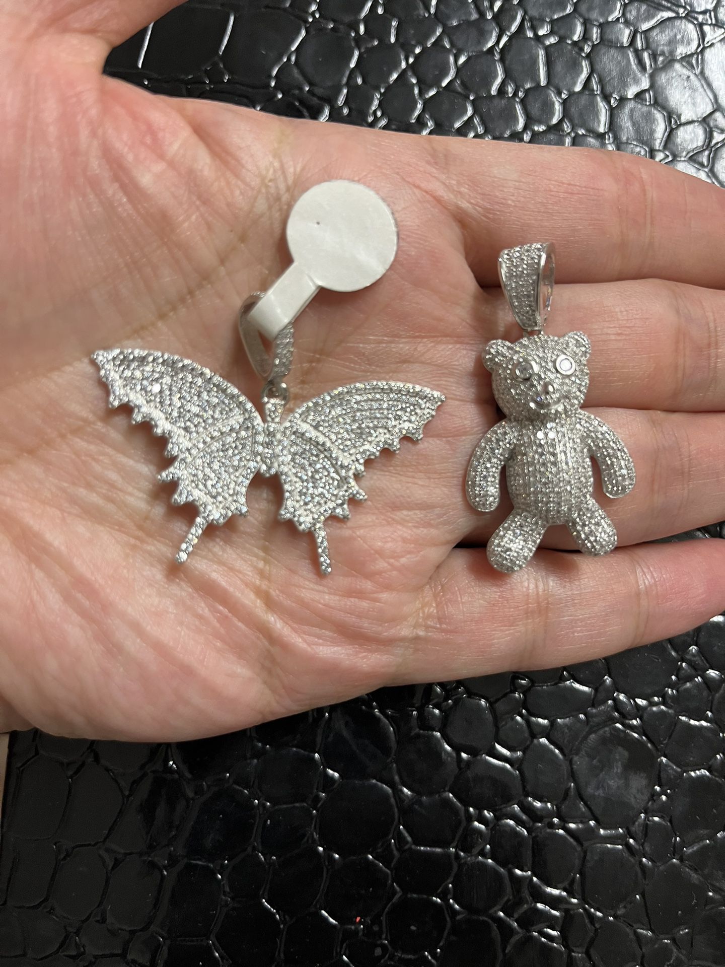 925 Sterling silver butterfly and bear pendant.($35 each)