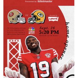 49ers  vs  Packers  2 Tickets All Inclusive Field Level