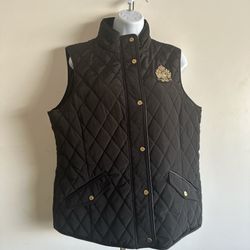 Classic Ralph Lauren Women's Quilted Insulated Vest Black.  Size Large.