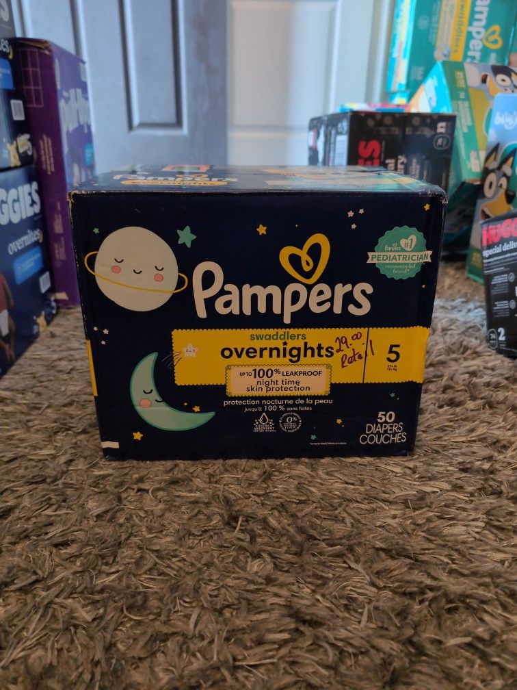 Pampers Swaddlers Overnights Size 5