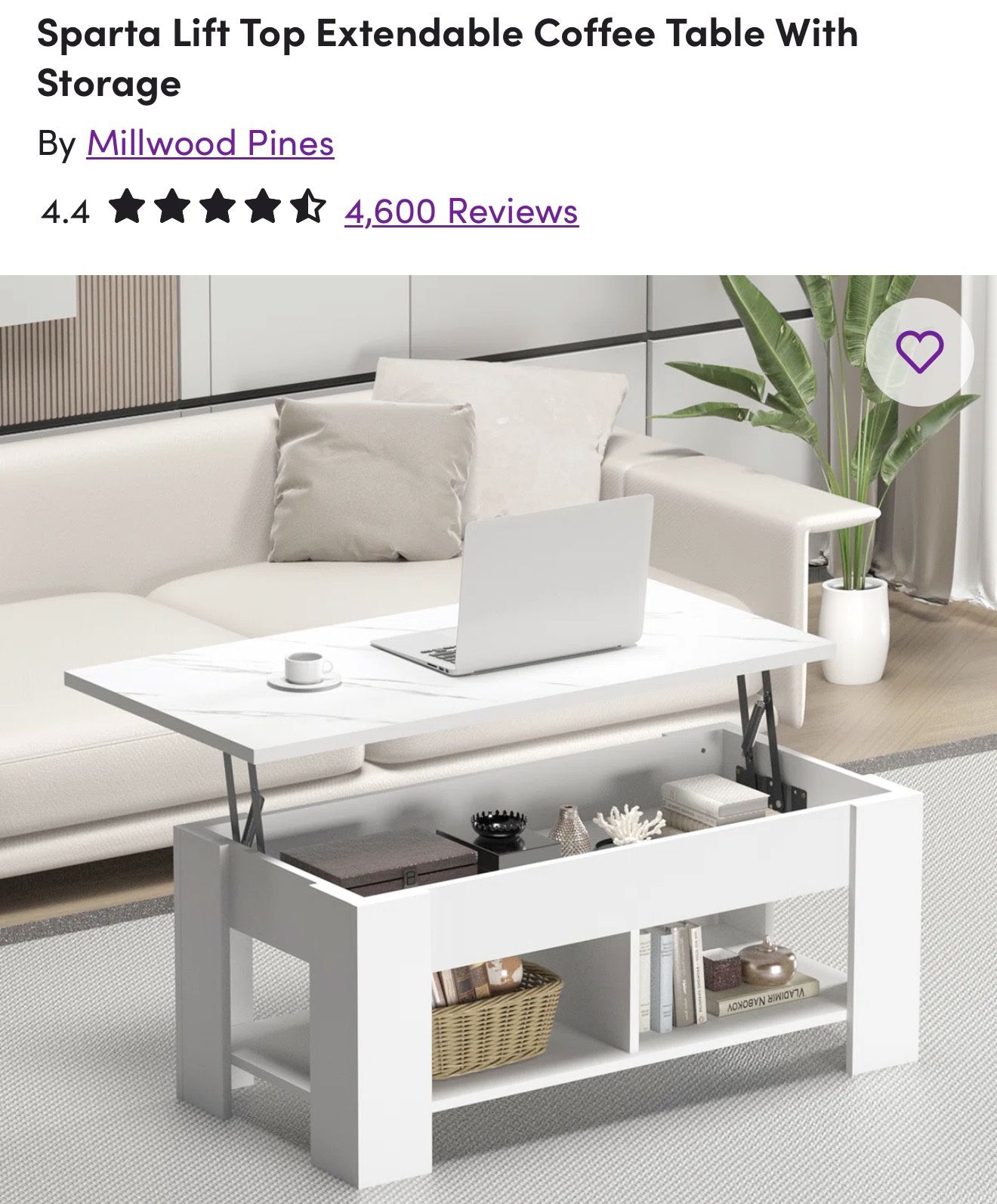 Coffee Tables & End Tables Coffee Tables SKU: W00(contact info removed) Sparta Lift Top Extendable Coffee Table With Storage