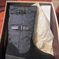 Coach black knee high boots