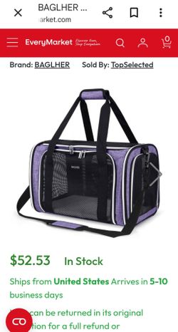 BAGLHER Pet Travel Carrier, Cat Carriers Dog Carrier for Small Medium Cat