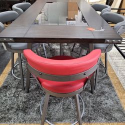 New 7pc Industrial Pub Dining Set