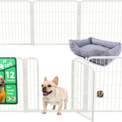 Dog Playpen, White, 24-in, 12-panel