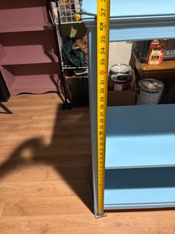 Light Blue Metal Shelving Unit