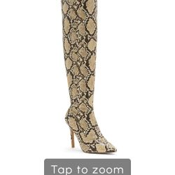 Snake Skin Thigh High Boots