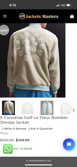 Golf Le Fleur Bomber Sherpa Jacket for Sale in Oswego IL OfferUp