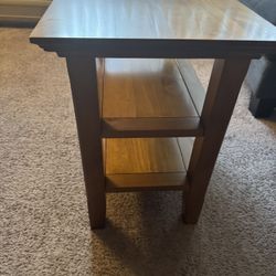 NEW SIMPLIHOME Acadian Solid Wood 14-inch Wide Narrow End Side Table, Light Golden Brown 