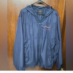 UltraClub full-zip jacket Hoodie Navy Blue Men's with Concrete Logo size L