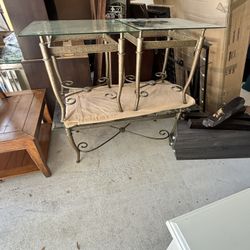 Coffee table and two end tables glass