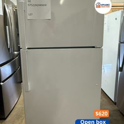 GE 21.9 cu. ft. Top-Freezer Refrigerator, White, Adjustable Shelves + LED Lighting (GTS22KGNRWW)