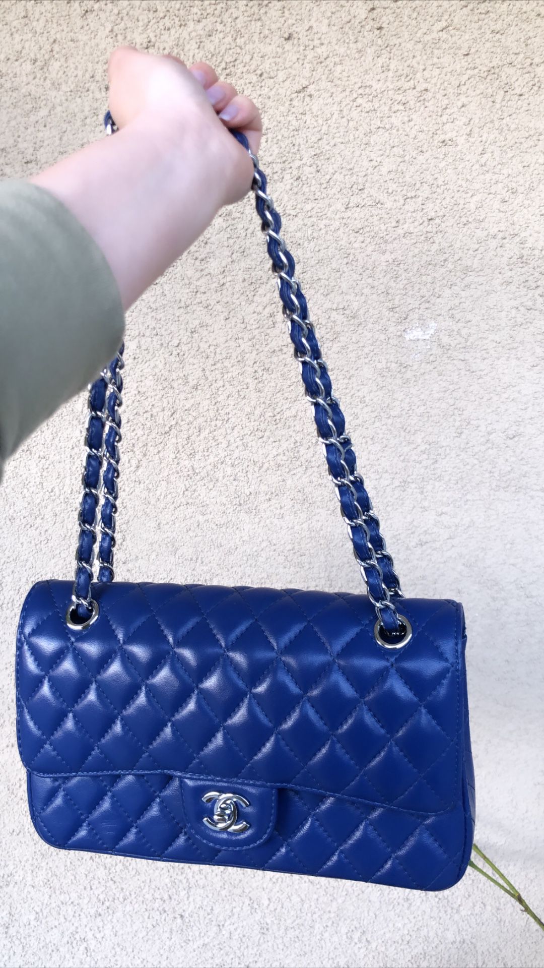Chanel Classic Authentic Quilted Caviar Double Blue