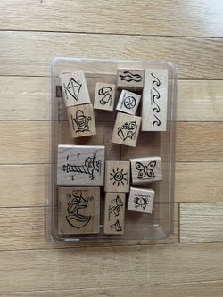 Stampin Up The Beach Wood Mounted Rubber Stamp Set Of 13 Retired 2002
