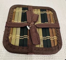 Set of 6 Bamboo Coasters NEW $5 EACH SET -Multiples Available
