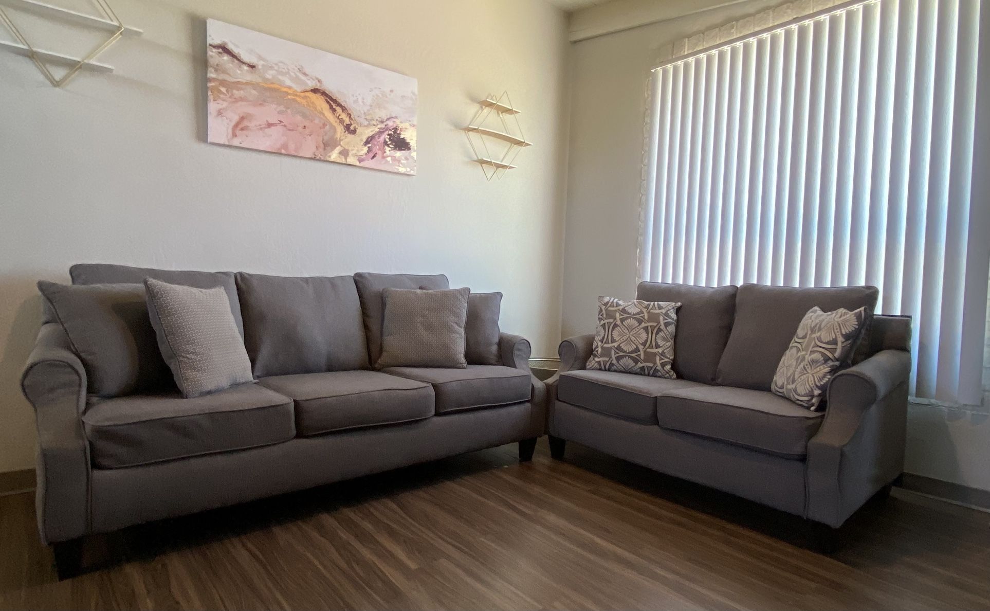 Stylish Gray Sofa & Loveseat Set
