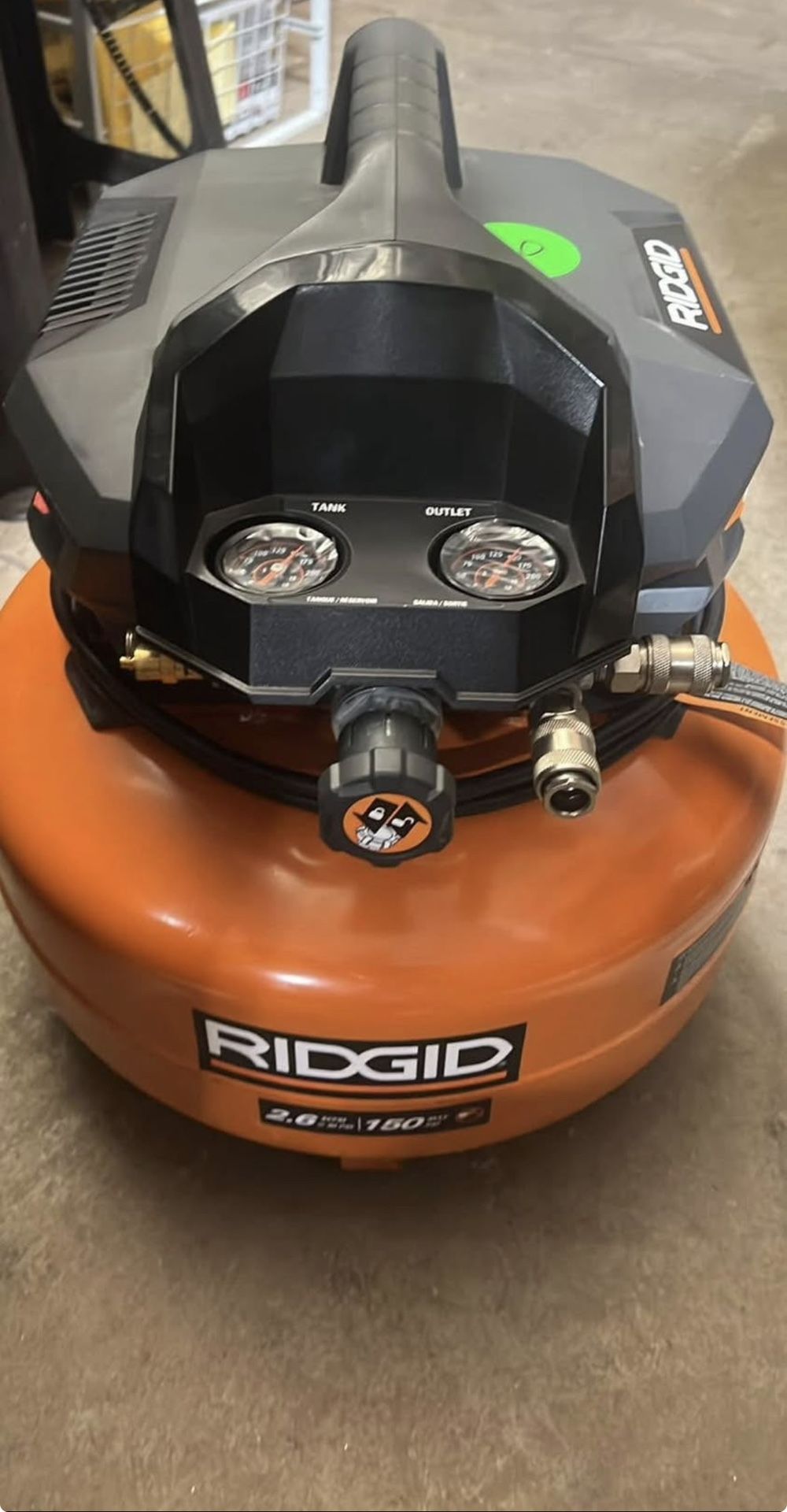 RIDGID 6 Gal. 150 PSI Portable Electric Oil-Free Jobsite Pancake Air Compressor