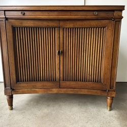 Vintage Early 70s Drexel Heritage Cabinet with Pull Out Table/Serving Shelf