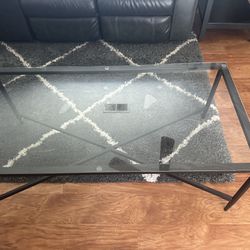 Glass Coffee Table With 2 Glass End Tables