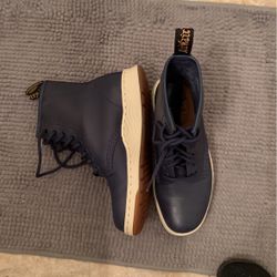 New Blue Platform Leather Dr. Martens 