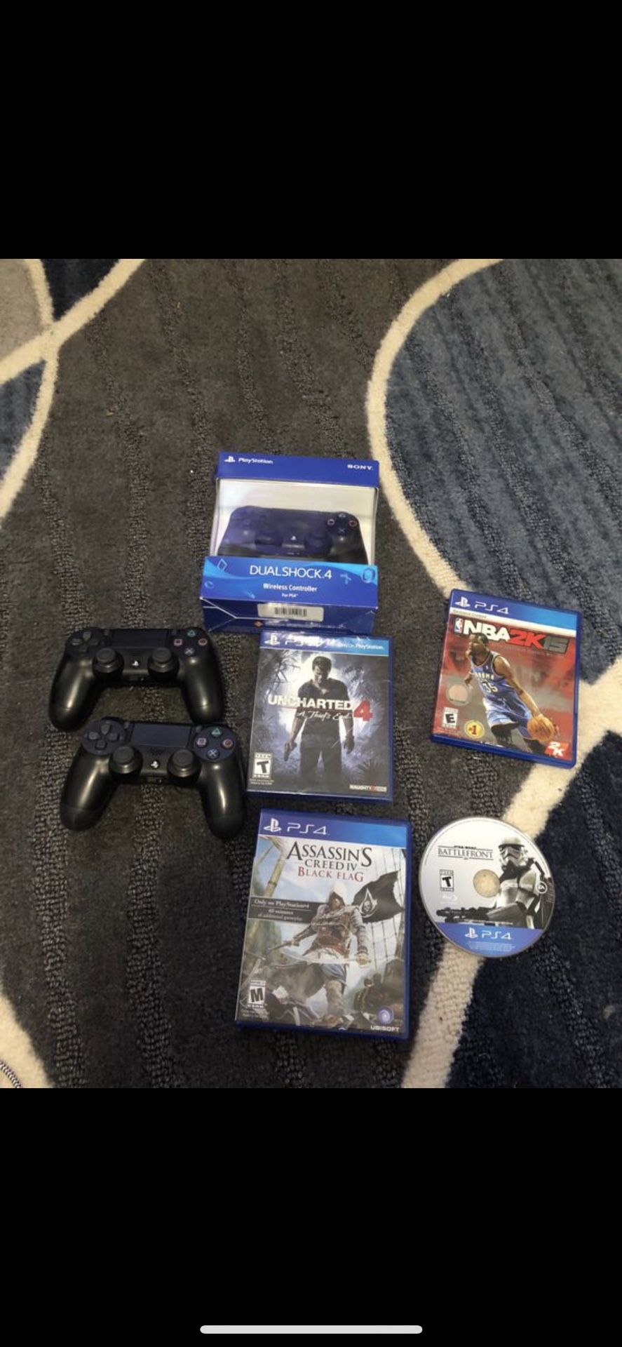 3 PS4 controllers and 4 game bundle