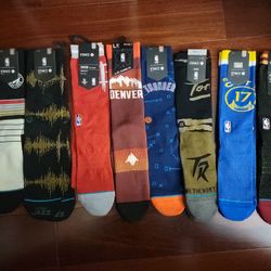 Stance Socks NBA lot 8 Pairs - Brand New , Size Large (9-12)