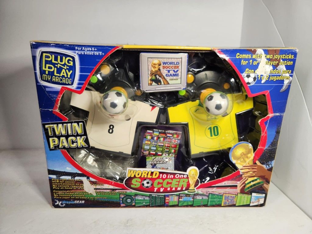 NEW Plug N Play My Arcade World Soccer TV Game 10 in 1 Twin Pack Vintage Retro